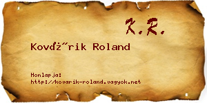 Kovárik Roland névjegykártya