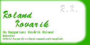 roland kovarik business card