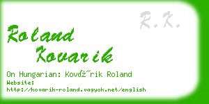 roland kovarik business card